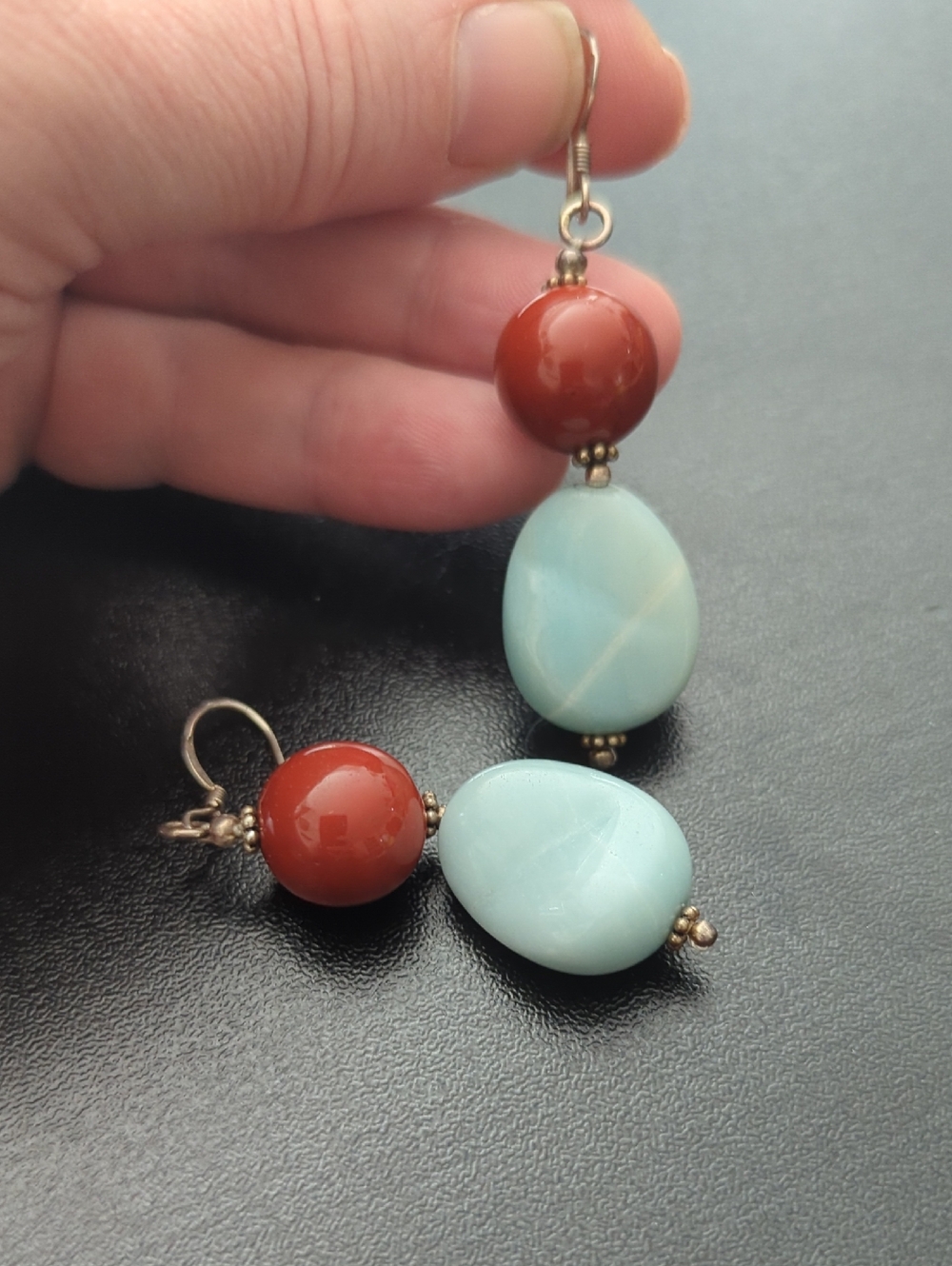 Lamari And Red Jasper Drop Earrings